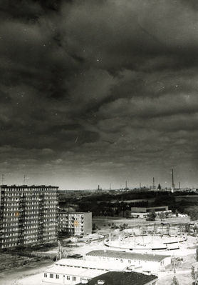 Widok na budowę kościoła Królowej Jadwigii
