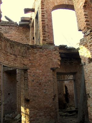 Studzieniec - Pałac
Zrujnowane wnętrze "pokój owalny".
