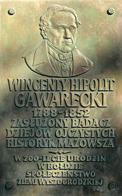 tablica pamiątkowa Wincentego Hipolita Gawareckiego na cmentarzu w Orszymowie
urodzonego w pobliskim Borzeniu, działaczowi TNP
