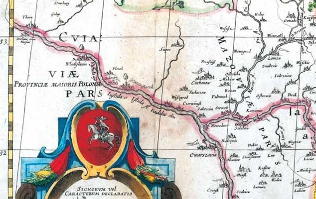 Powiększony fragment mapy Wielkiego Księstwa Litewskiego tzw. mapy Radziwiłłowskiej wydanej w 1613r. w Amsterdamie
Mapę Księstwa opracował z inicjatywy Księcia Mikołaja Krzysztofa Radziwiłła "Sierotki"  Tadeusz Makowski. Bylo to pierwsze oryginalne opracowanie mapy Wielkiego Księstwa Litewskiego. Można zauważyć na mapie, że Sochaczew oznaczono na miejscu Płońska a Płońsk umiejscowiono powyżej Dobrzynia.
